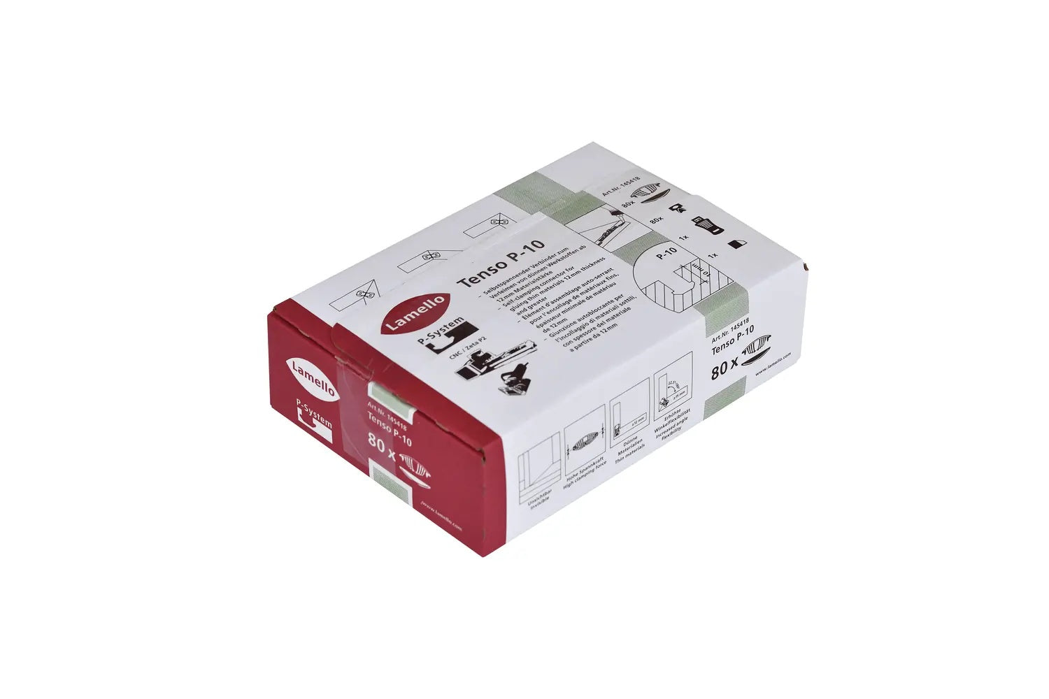 Lamello Tenso P-10 P-System Self-Clamping Gluing Connectors, 80 Pairs 145418