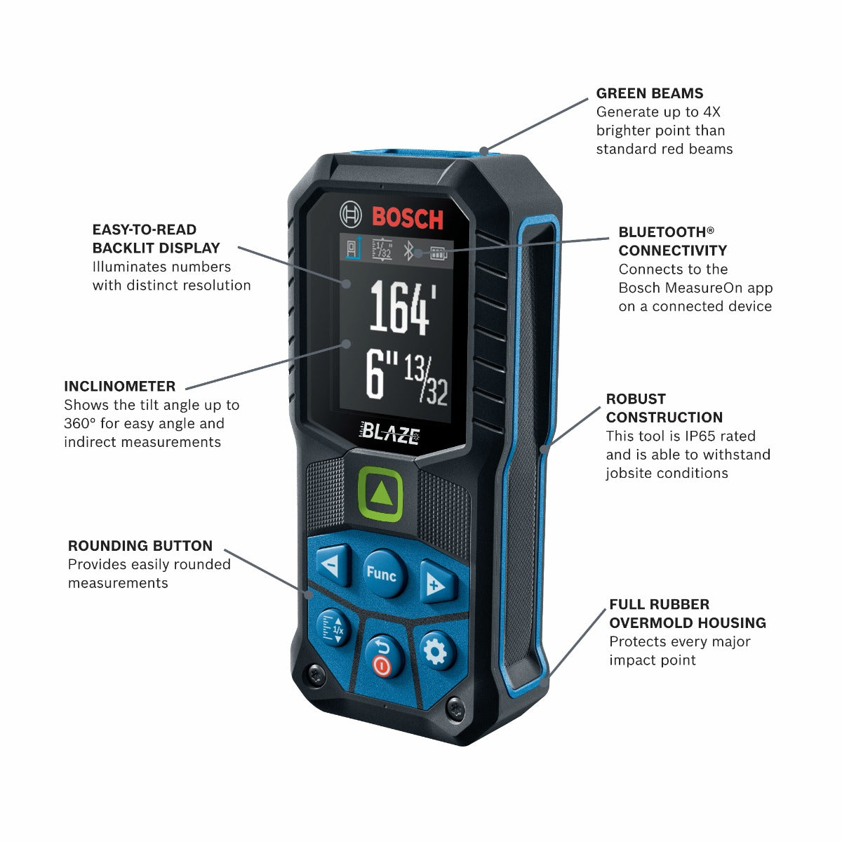 Bosch BLAZE Connected Green-Beam 165 ft. Laser Measure
