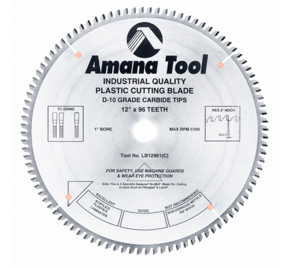 Amana Tool 12 in /96T Plastic Non-Melt M-TCG LB12961