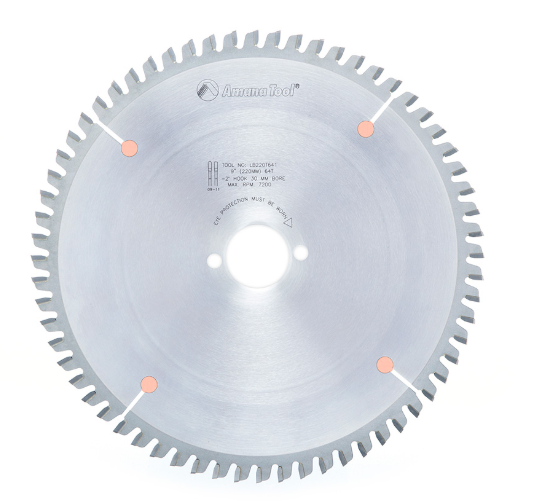 Amana Tool 220mm/64T No-Melt TCG 30mm Bore LB220T641