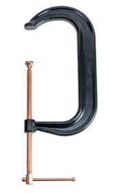 12" Drop Forged Deep Throat C-Clamp W/ Copper Spindle (400 Series)