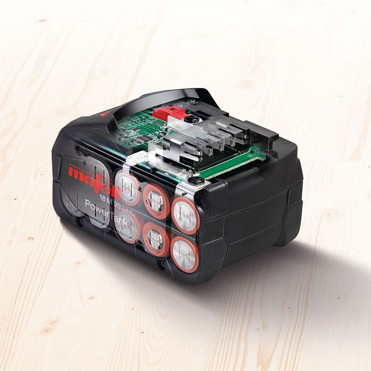 Mafell 18V Battery and Charger Set with 2x 4.0 Ah 72Wh LiHD Batteries and APS M Charger, 120V 209593