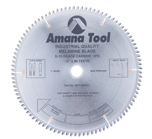 Amana Tool 12 in /96T Melamine Blade H-ATB MB12960