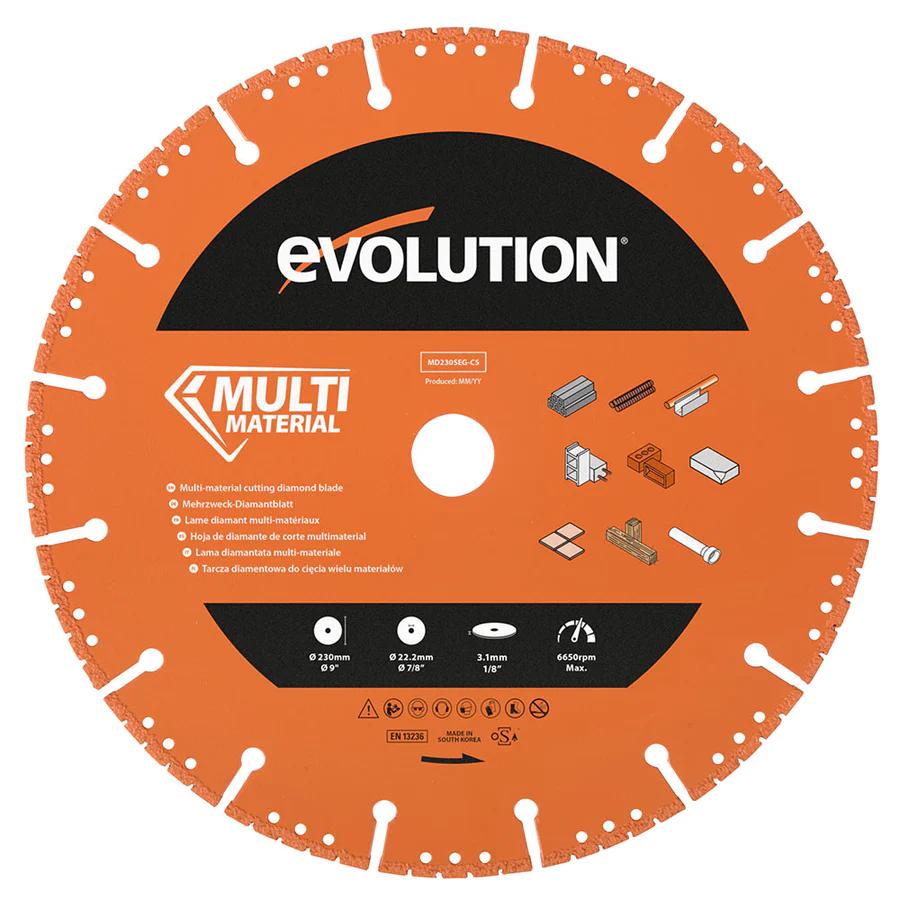 MD230SEG-CS, EVOLUTION 9 IN. MULTI-PURPOSE METAL CUTTING DIAMOND BLADE, SEGMENTED EDGE, 7/8 IN. ARBOR