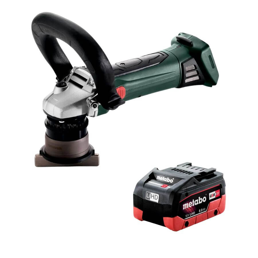 Metabo Cordless Metal Bevelling Tool Kit w/ 8.0Ah Battery KFM 18 LTX 3 RF 601754840625369000K