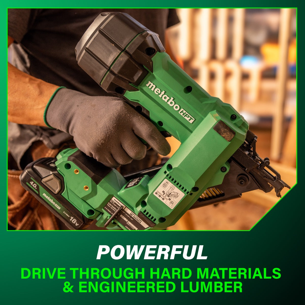 Metabo 18V Cordless 30º Paper Tape Framing Nailer (1x4.0Ah) NR1890DCAM