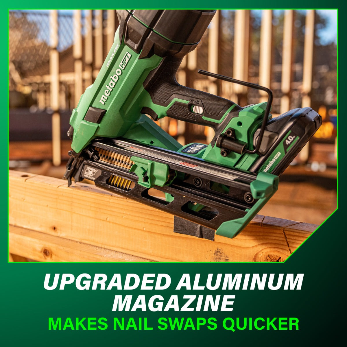 Metabo 18V Cordless 30º Paper Tape Framing Nailer (1x4.0Ah) NR1890DCAM