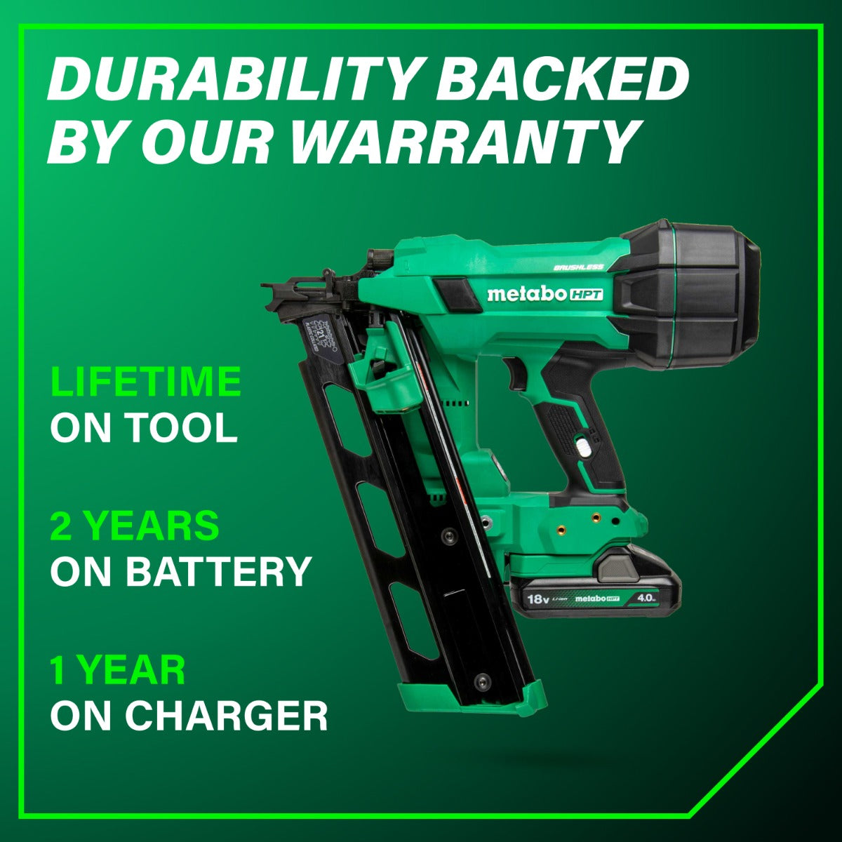 Metabo 18V Cordless 21º Plastic Strip Framing Nailer (1x4.0Ah) NR1890DRAM