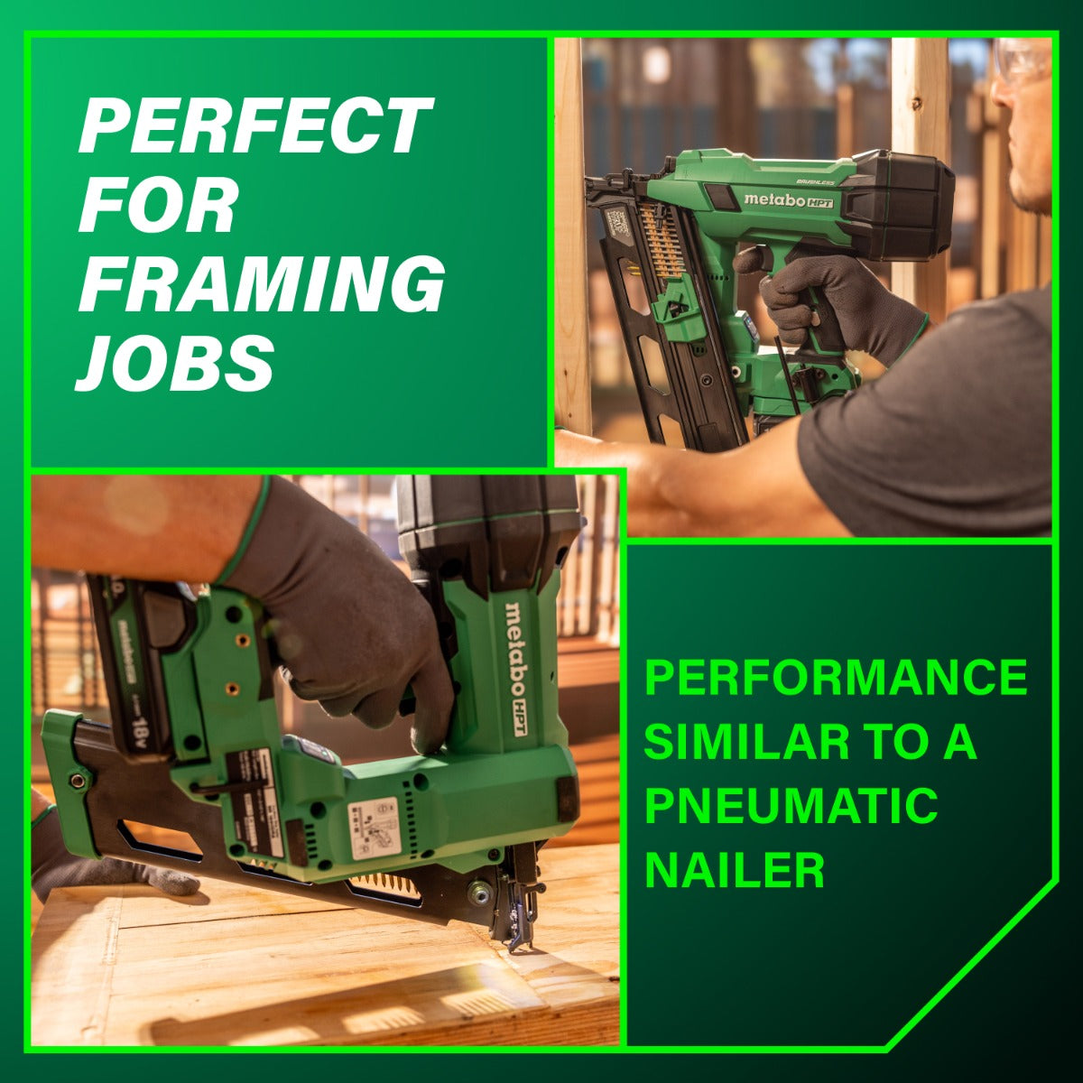 Metabo 18V Cordless 21º Plastic Strip Framing Nailer (1x4.0Ah) NR1890DRAM