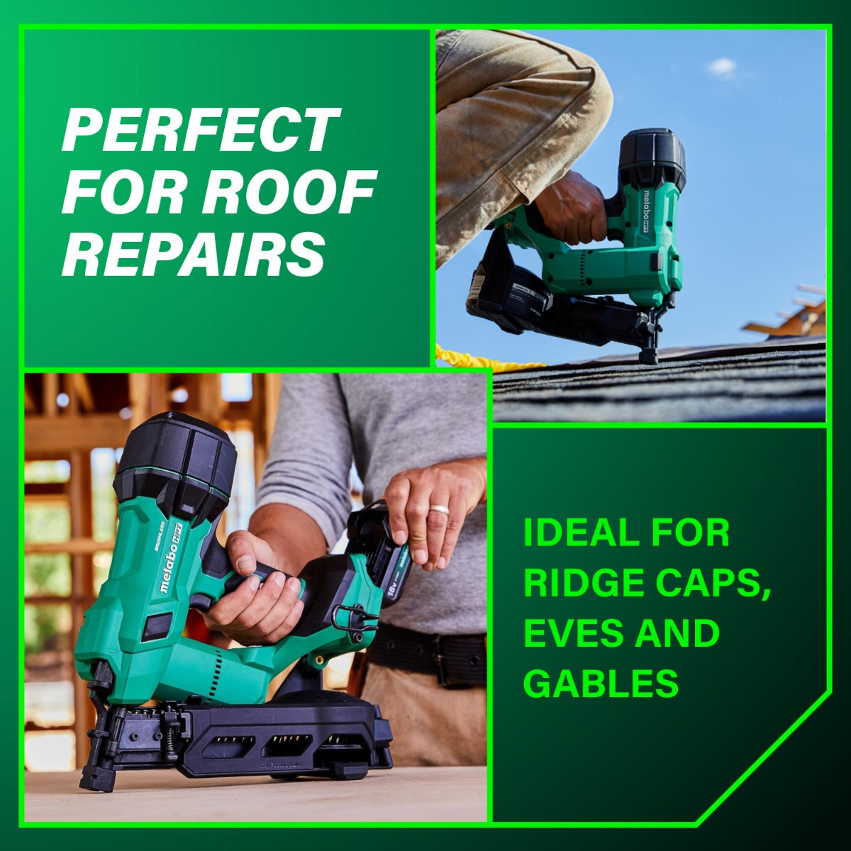 Metabo 18V Cordless 1-3/4" Coil Roofing Nailer (1x2.0Ah) NV1845DAM