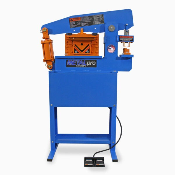 MetalPro 45-Ton Ironworker w/ 8" Shear Kit, 5pc Round Punch Kit BNDL-MP4500FS-S8-B0-P5