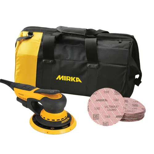 Mirka 5" Random Orbital Sander DEROS 550CV + Ultimax Ligno 5" Grip P180 + Tool Bag Bundle MUS-SUM25-EL1