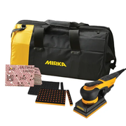 Mirka 3"x4" Orbital Sander DEOS 343XCV + Groove Interface Pad + Ultimax Ligno Grip P180 + Tool Bag Bundle MUS-SUM25-EL2