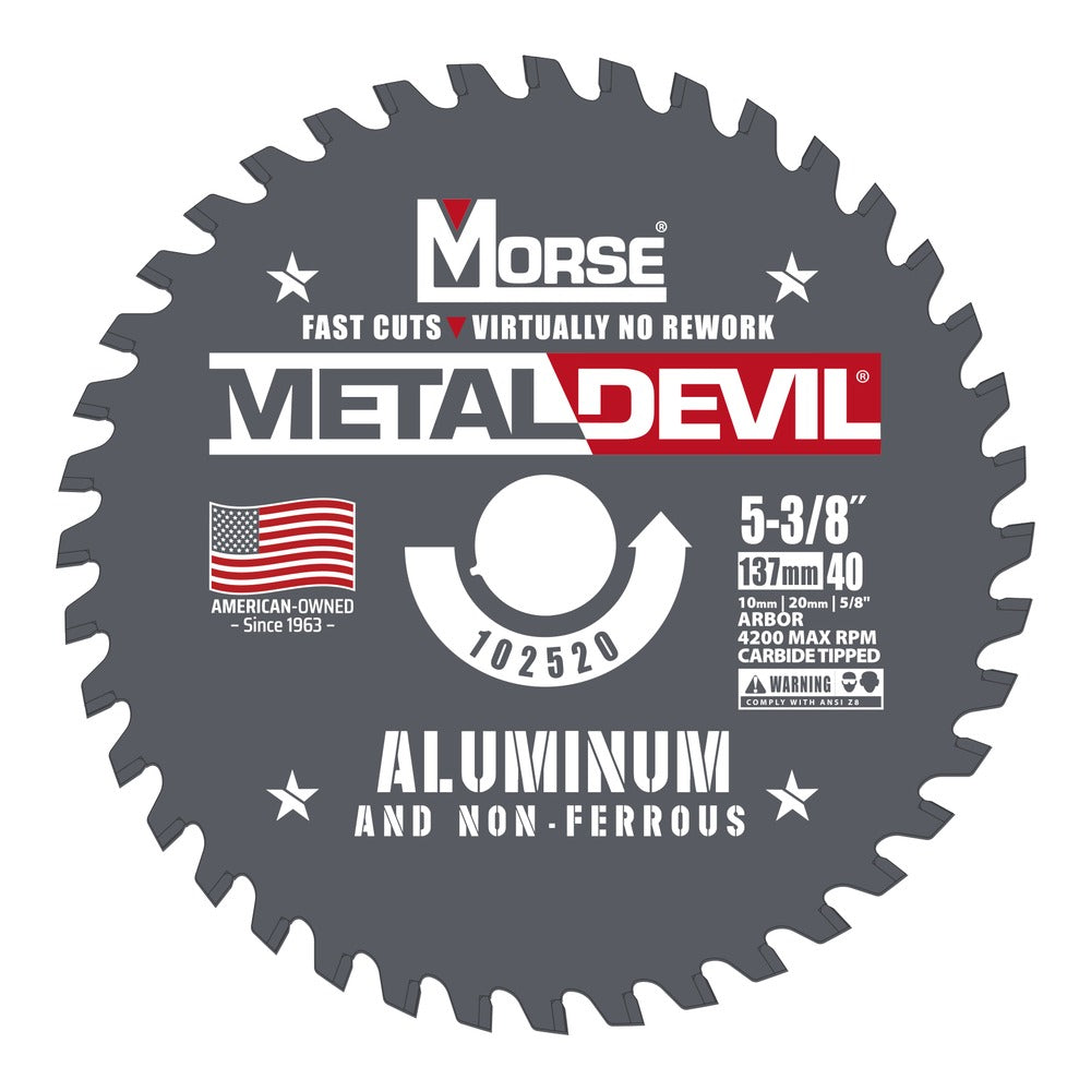 MK Morse 5-3/8" 40T Metal Devil Aluminum Cutting Circular Saw Blade 102520