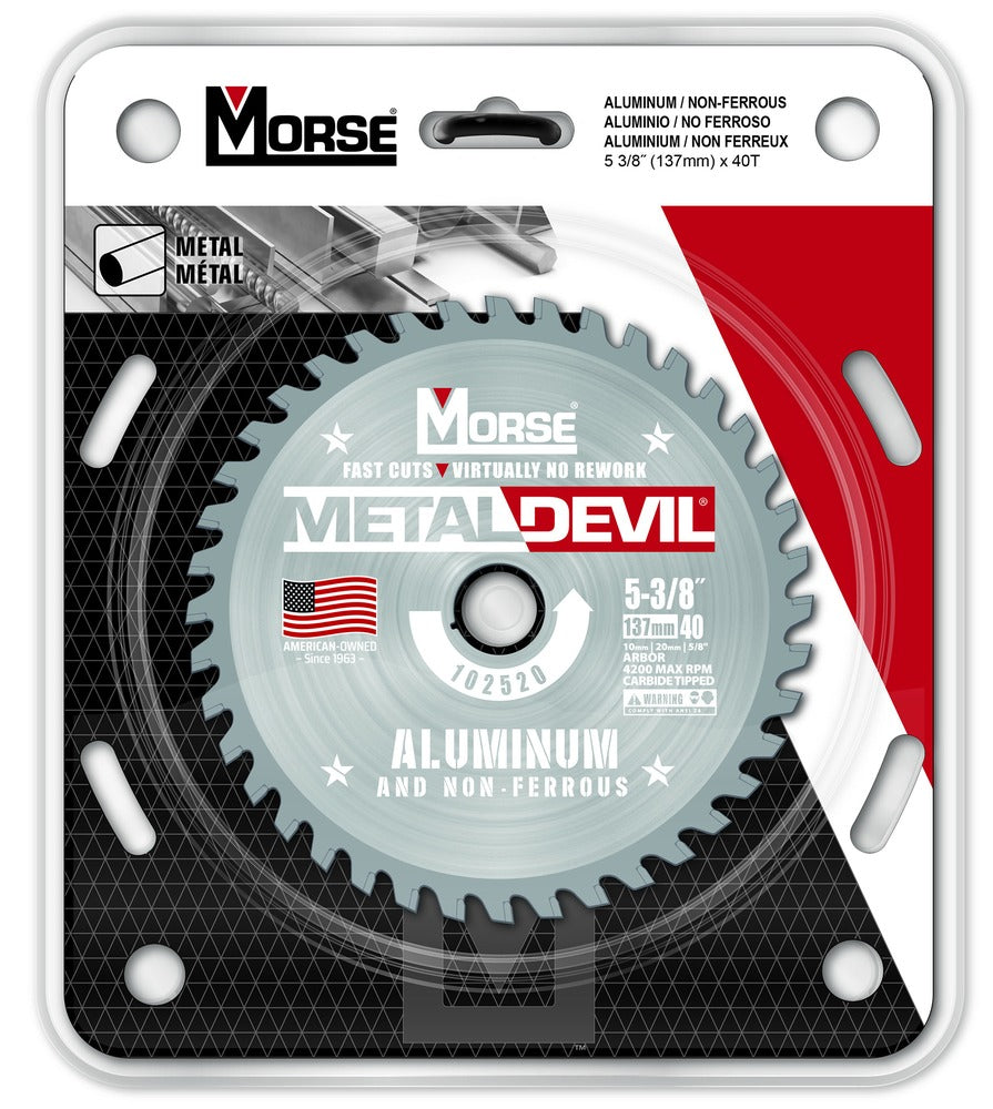 MK Morse 5-3/8" 40T Metal Devil Aluminum Cutting Circular Saw Blade 102520