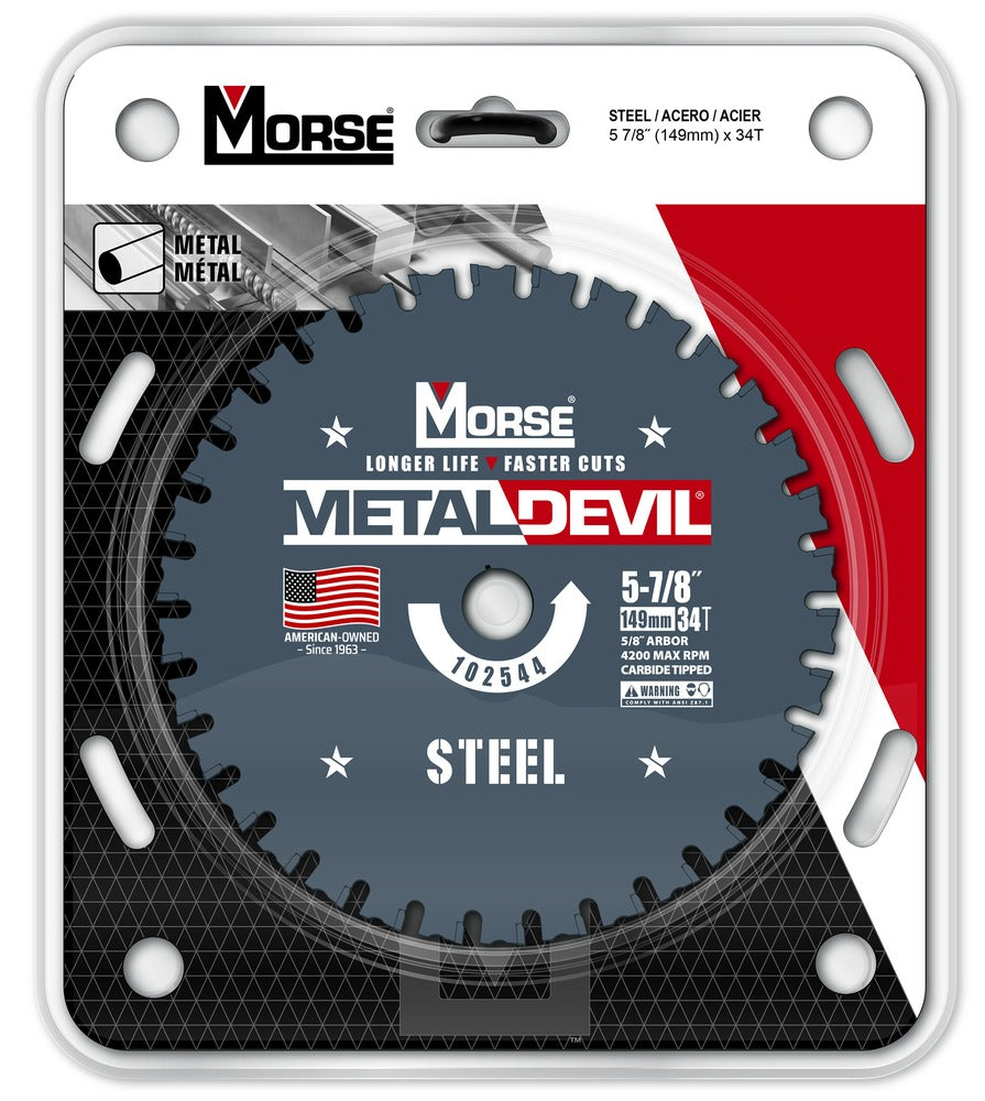MK Morse 5-7/8" 34T Metal Devil Steel Cutting Circular Saw Blade 5/8" Arbor 102544