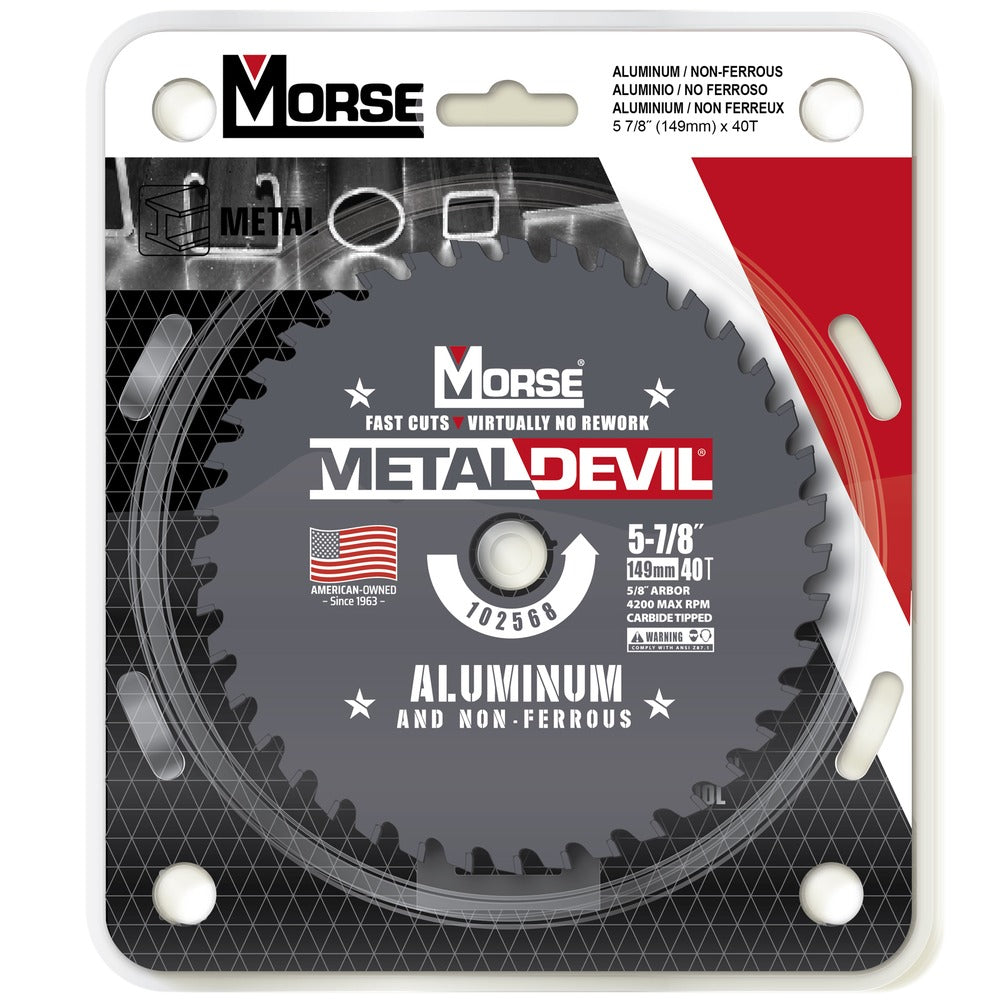 MK Morse 5-7/8" 40T Metal Devil Aluminum Cutting Circular Saw Blade 5/8" Arbor 102568