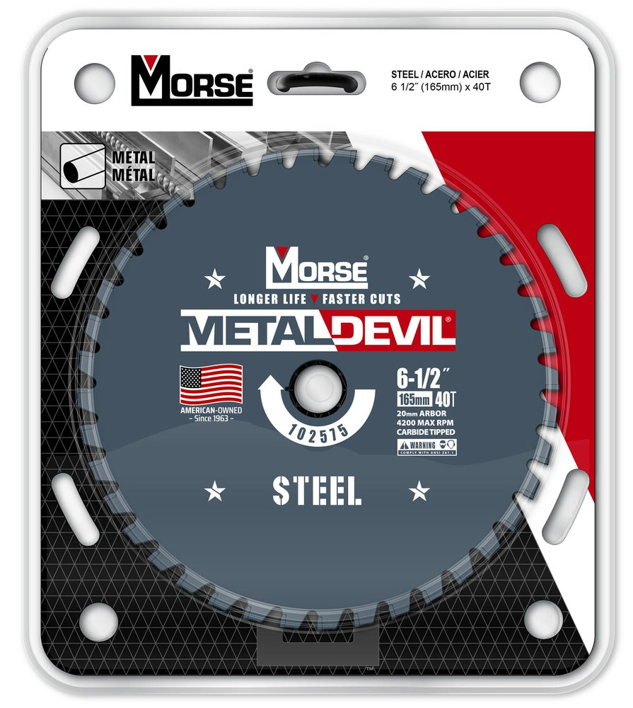 MK Morse 6-1/2" 40T Metal Devil Steel Cutting Circular Saw Blade 20mm Arbor 102575
