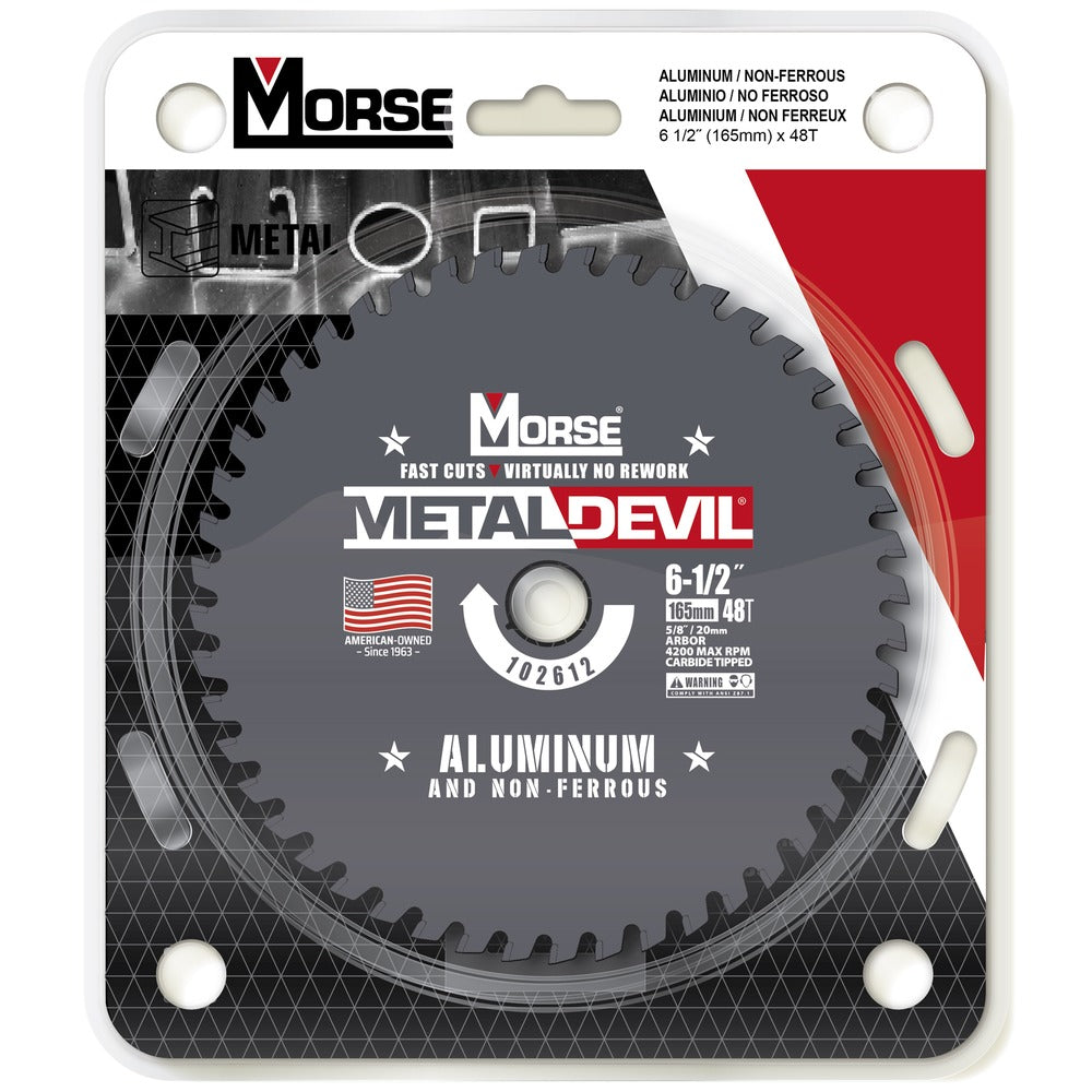 MK Morse 6-1/2" 48T Metal Devil Stainless Steel Cutting Circular Saw Blade 20mm Arbor 102599