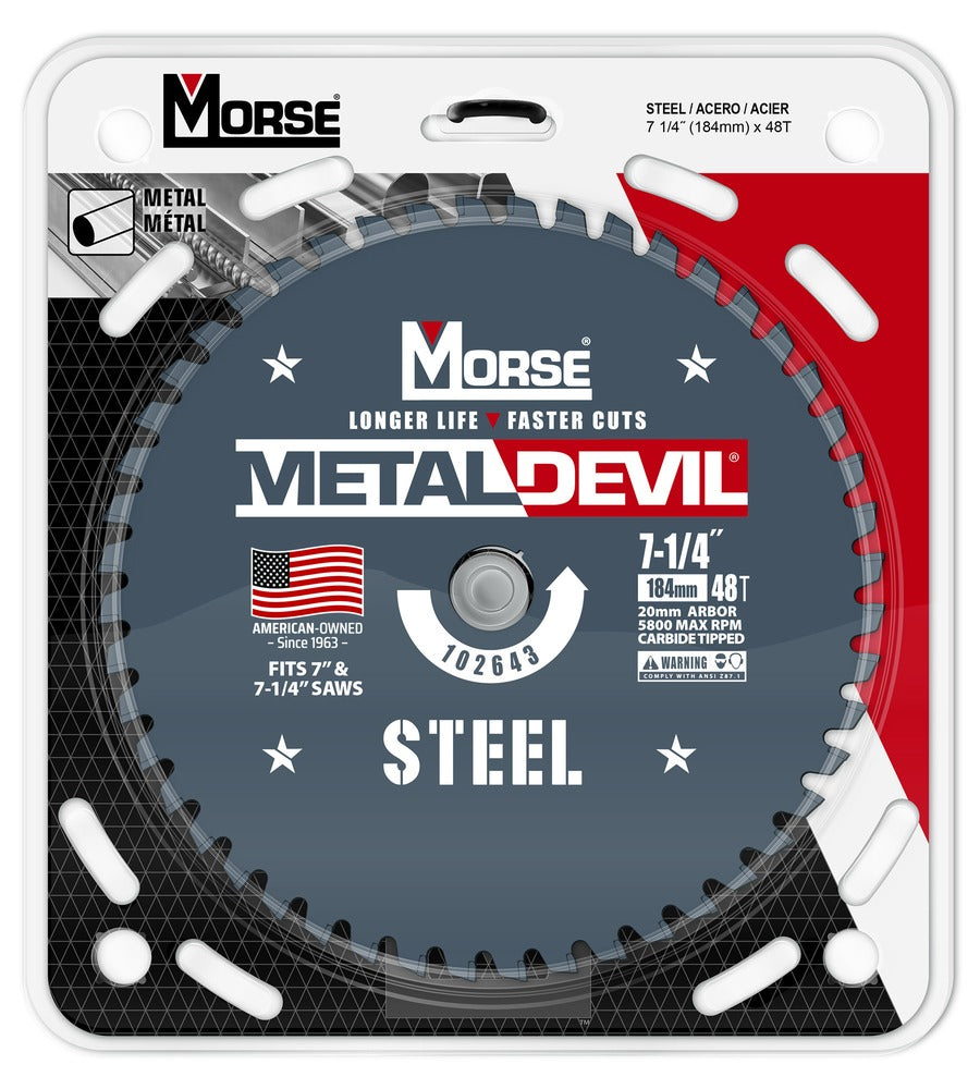 MK Morse 7-1/4" 48T Metal Devil Steel Cutting Circular Saw Blade 5/8" Arbor 102636