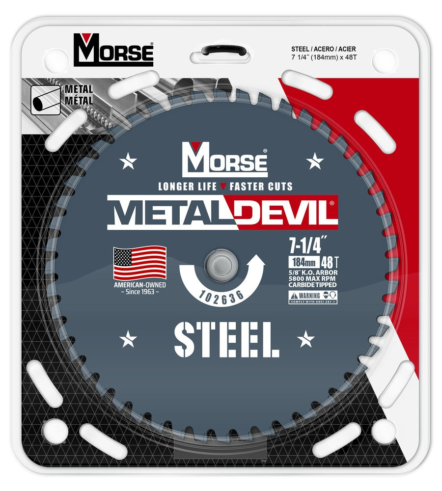 MK Morse 7-1/4" 48T Metal Devil Steel Cutting Circular Saw Blade 20mm Arbor 102643