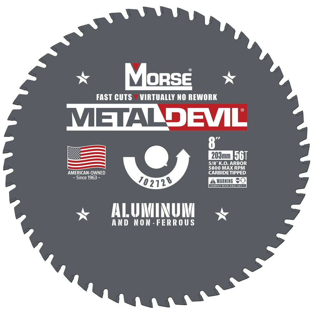 MK Morse 8" 56T Metal Devil Aluminum Cutting Circular Saw Blade 5/8" Arbor 102728