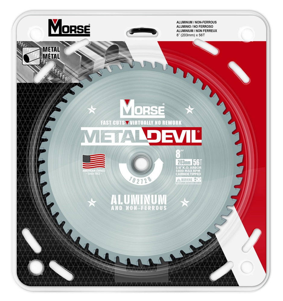 MK Morse 8" 56T Metal Devil Aluminum Cutting Circular Saw Blade 5/8" Arbor 102728
