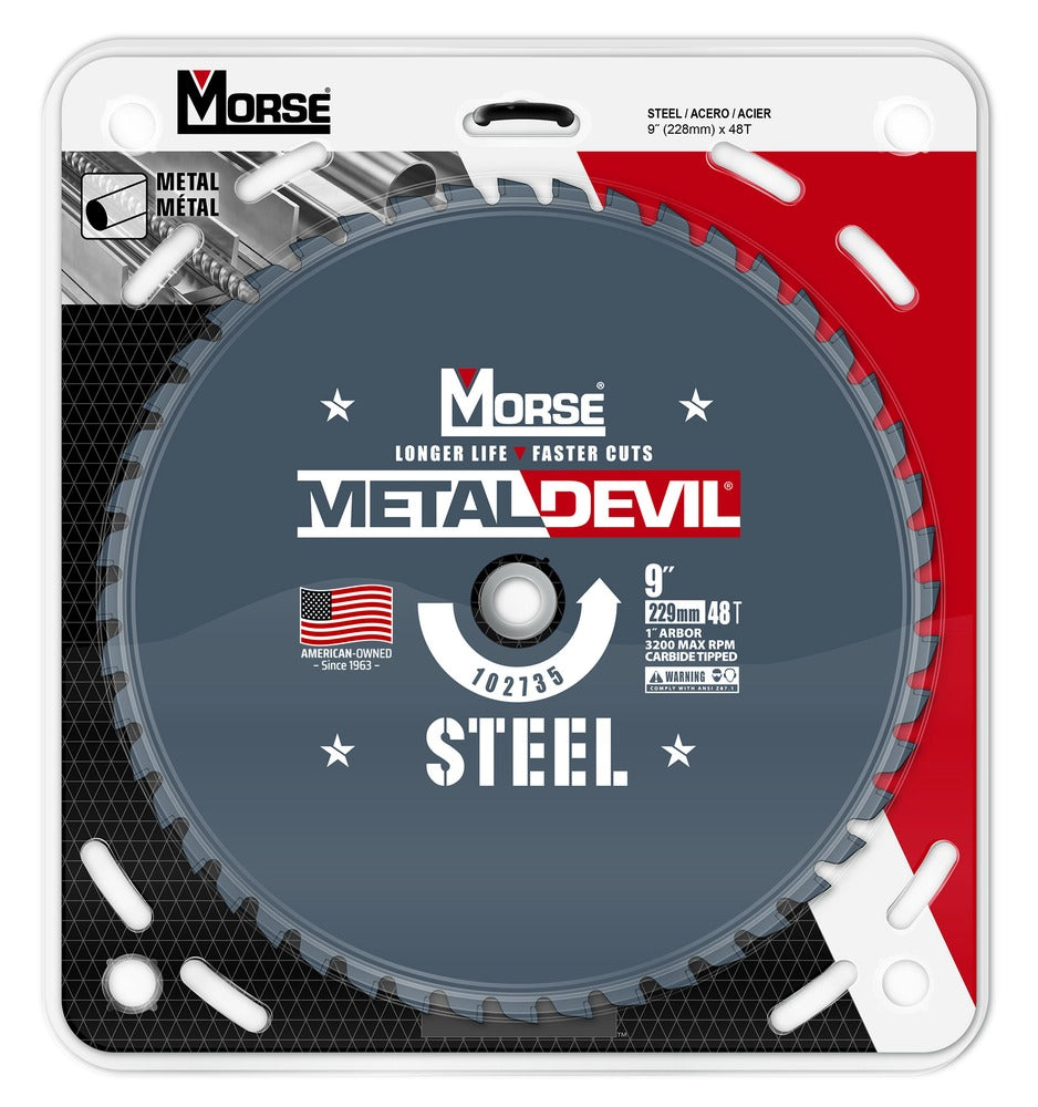 MK Morse 9" 48T Metal Devil Steel Cutting Circular Saw Blade 1" Arbor 102735
