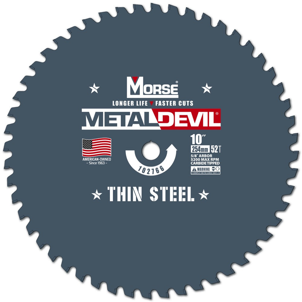MK Morse 10" 52T Metal Devil Thin Steel Cutting Circular Saw Blade 102766