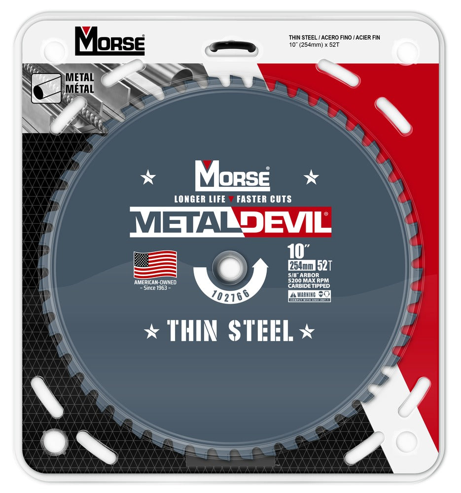 MK Morse 10" 52T Metal Devil Thin Steel Cutting Circular Saw Blade 102766