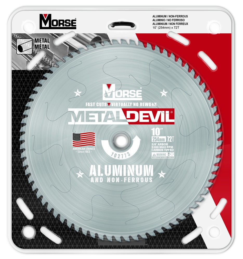 MK Morse 10" 72T Metal Devil Aluminum Cutting Circular Saw Blade 102773