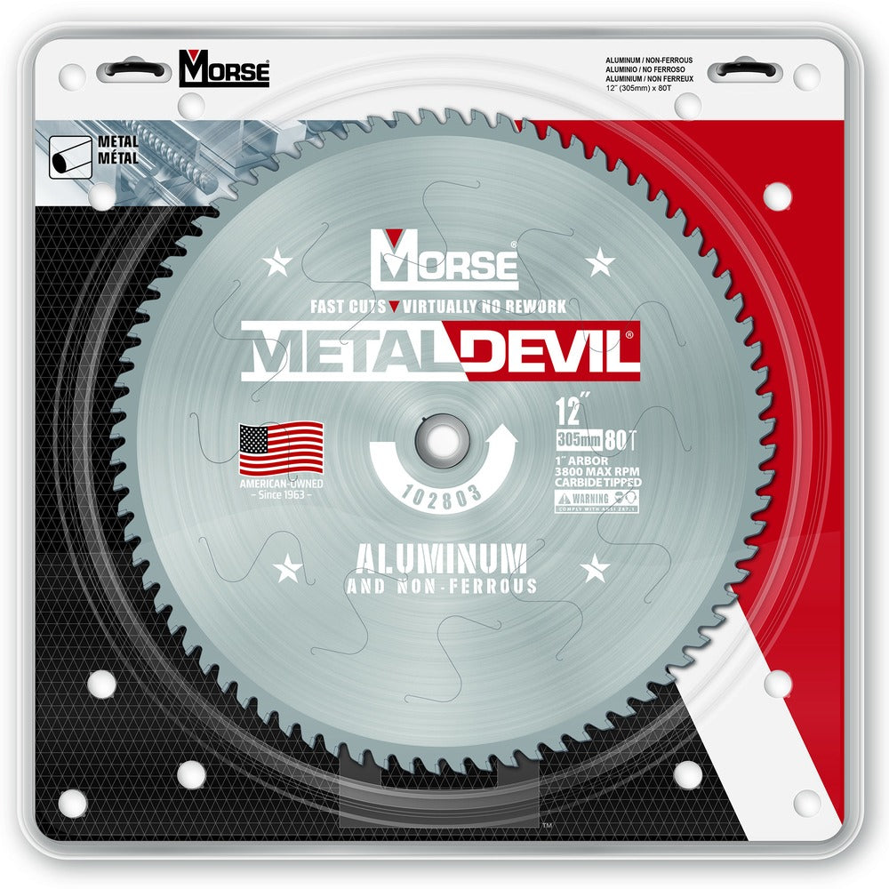 MK Morse 12" 80T Metal Devil Aluminum Cutting Circular Saw Blade 102803