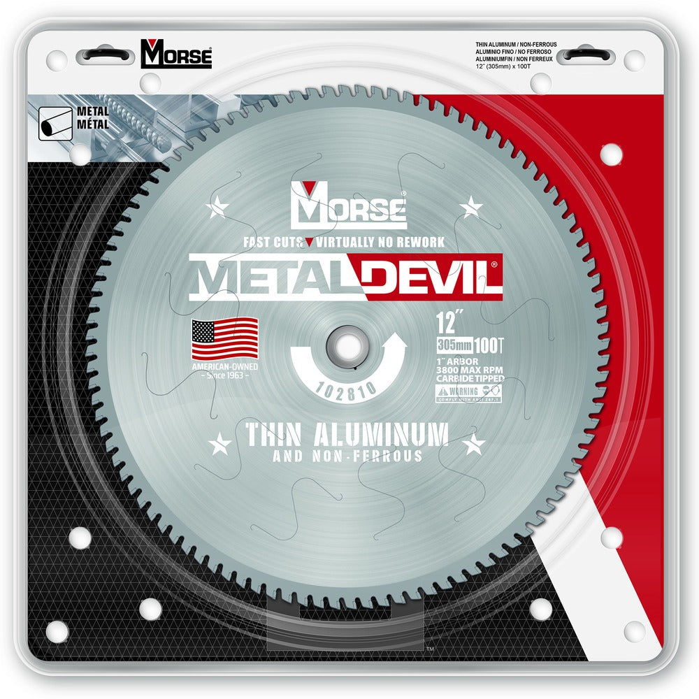 MK Morse 12" 100T Metal Devil Thin Aluminum Cutting Circular Saw Blade 102810
