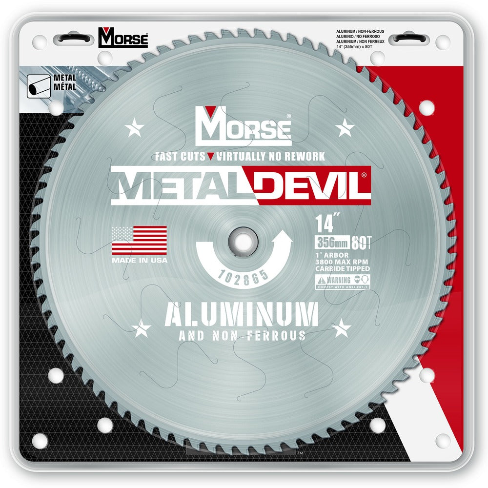 MK Morse 14" 80T Metal Devil Aluminum Cutting Circular Saw Blade 102865