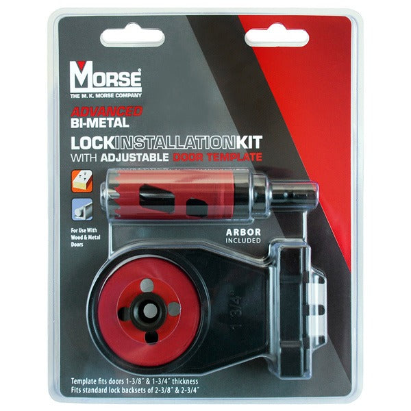MK Morse 5 Piece Bimetal Lock Installation Hole Saw Kit with Template 116909