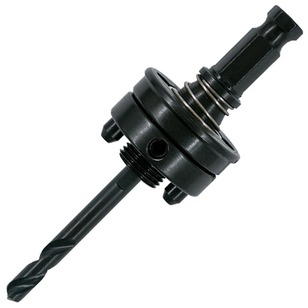 MK Morse 7/16" Hex Shank 5/8-18 Thread Spring Pin Drive Hole Saw Arbor with High Speed Steel Pilot Drill 139069