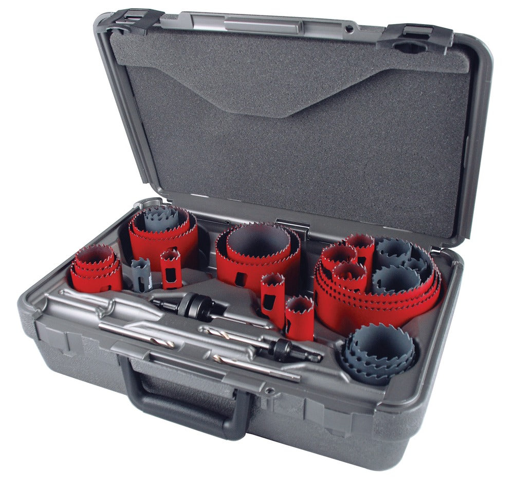 MK Morse 29 Piece Combination Bimetal and Carbide Tip Master Electricians Hole Saw Kit 177894