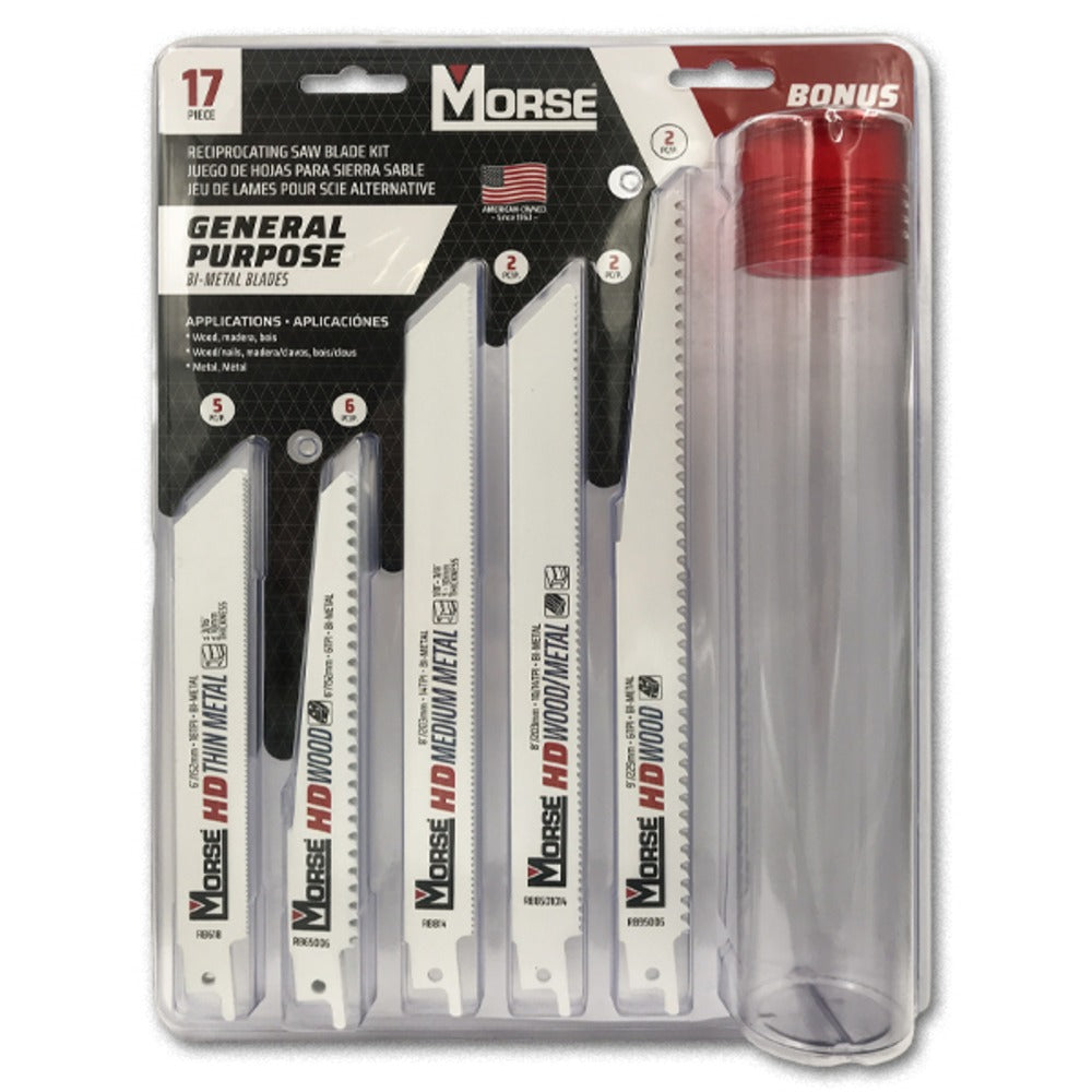 MK Morse 17 Piece General Purpose Reciprocating Saw Blade Assortment Kit 397483