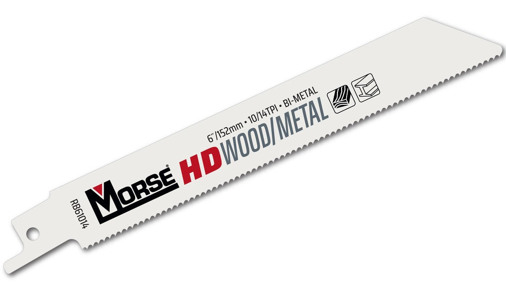 MK Morse 6" 10/14 TPI Bimetal Reciprocating Saw Blade, 5 Pack 402002