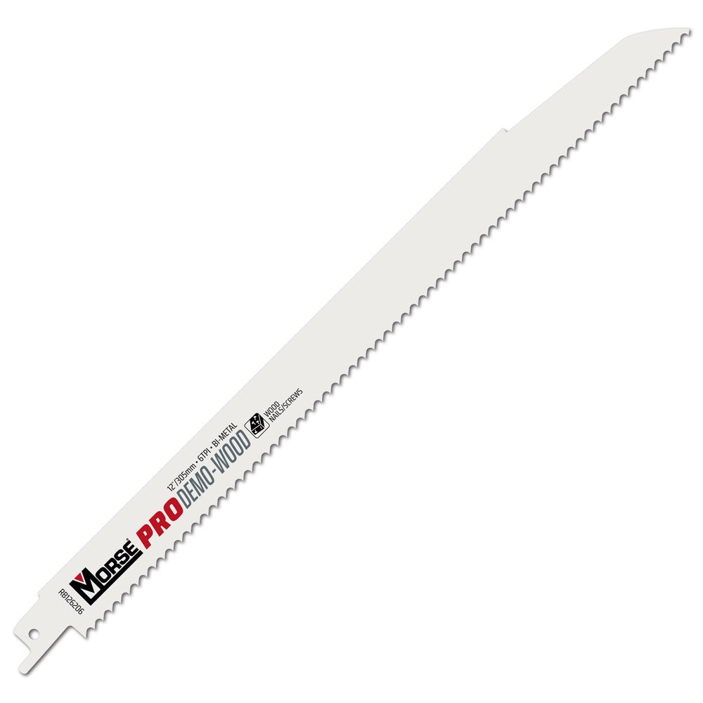 MK Morse 12" 6 TPI Bimetal Reciprocating Saw Blade, 5 Pack 406345