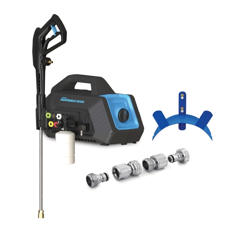 Blubird Blu Shield HumpBack 3000 PSI Pressure Washer System 120V w/ 3/4" x 15' Inlet Hose, Wall Mount Plate and Hose Hanger MP-HB-HH
