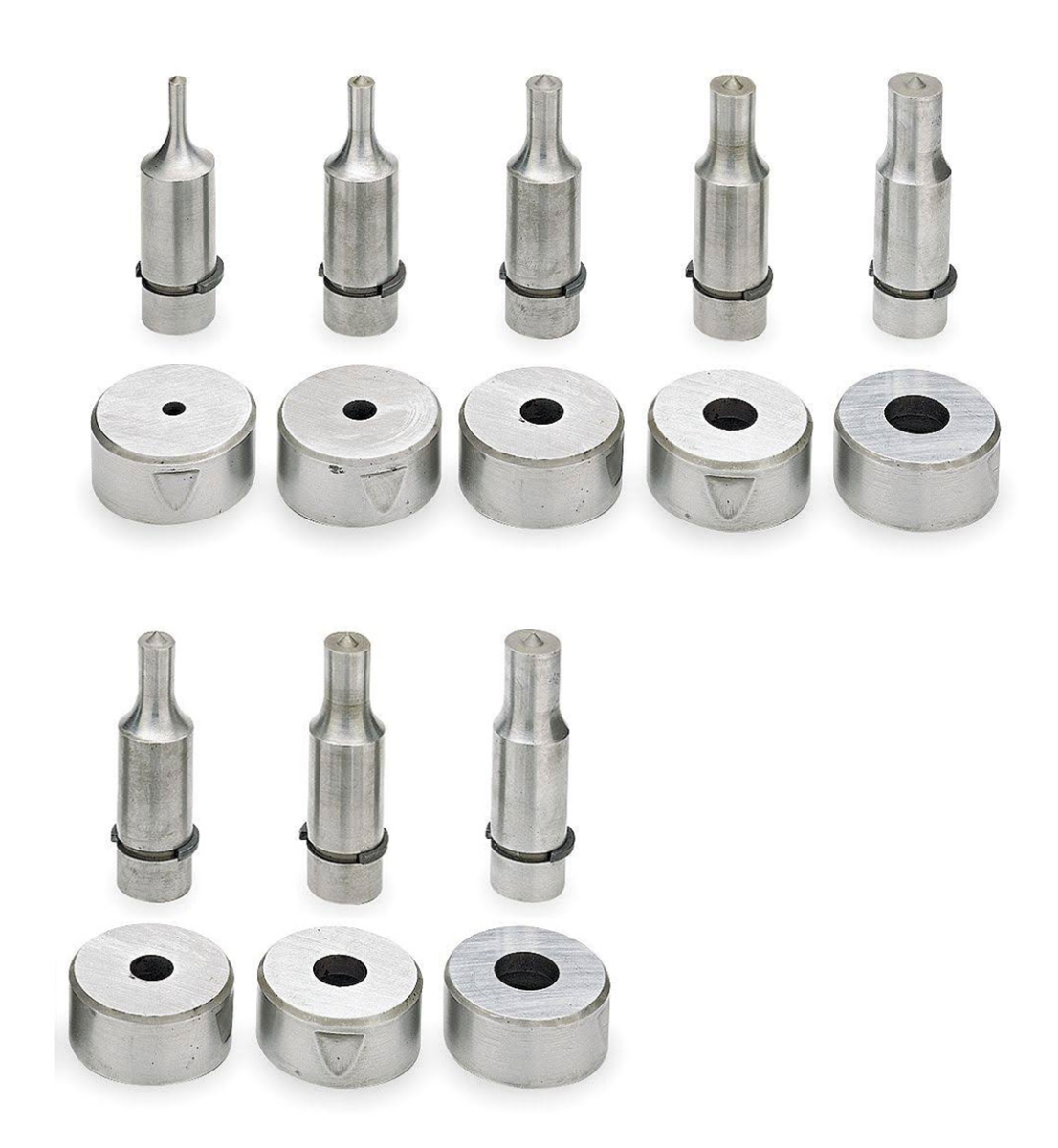 MetalPro 8 Piece 9/32 to 23/32 in. Round Punch and Die Set MP4142