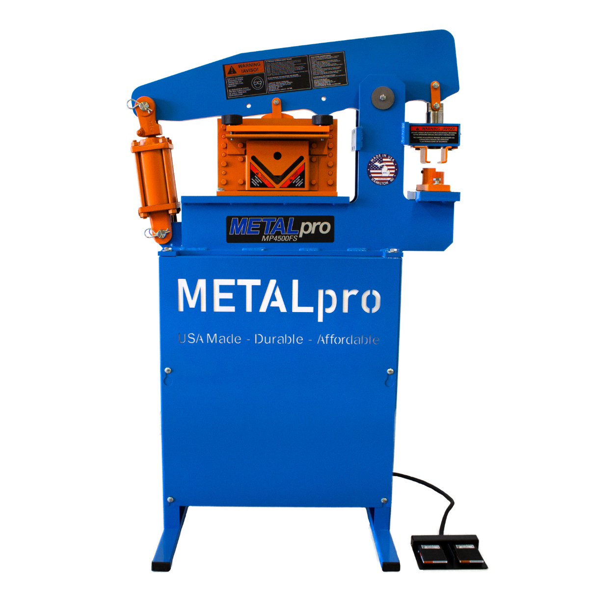 MetalPro 45 Ton Ironworker with 8 in. Shear and Foot Switch MP4500FS