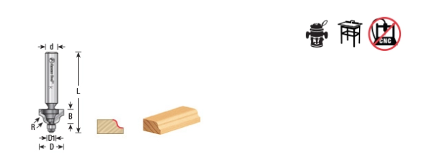 Amana Tool 3/32 in Radius Miniature Roman MR0104