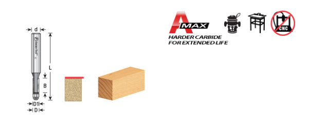 Amana Tool 3/16 in Dia. MINI Flush Trim 1/8S MR0105