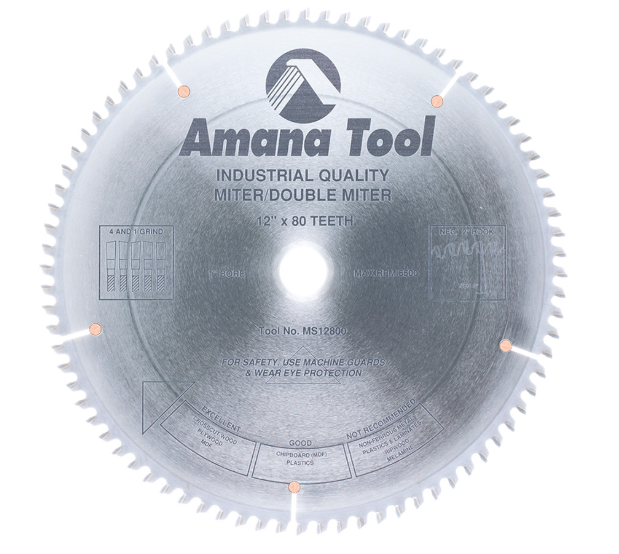 Amana Tool 12 in /80T Miter Box 4&1 1 in Bore MS12800