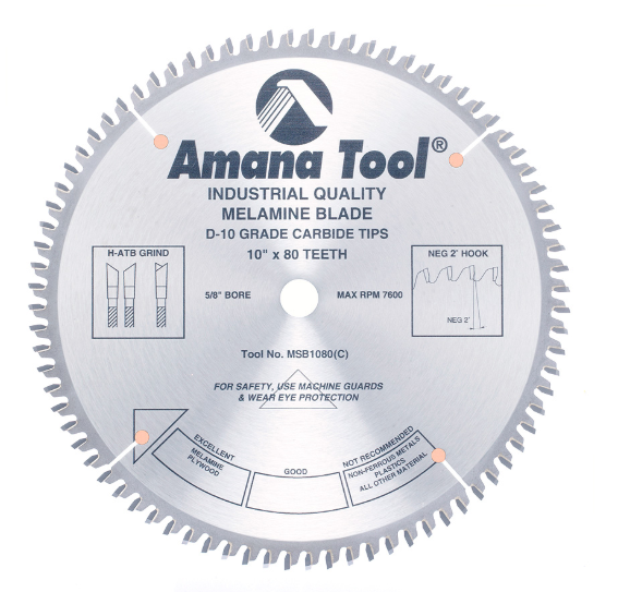 Amana Tool 10 in /80T Melamine Blade H-ATB MSB1080