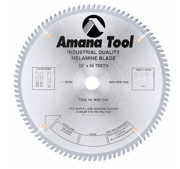 Amana Tool 12 in /96T Melamine Blade H-ATB MSB1296