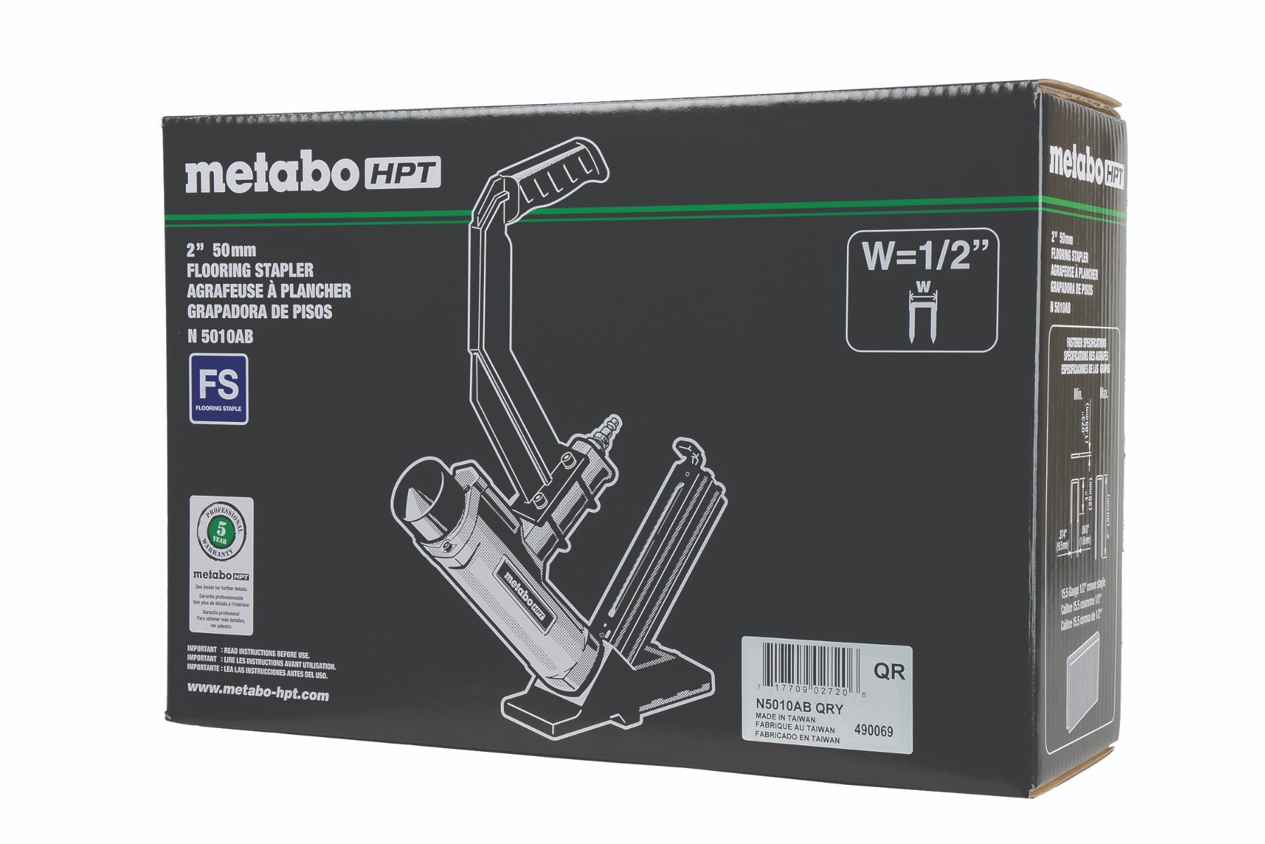 Metabo 15.5-Gauge 1/2 in. Crown Flooring Stapler N5010ABM