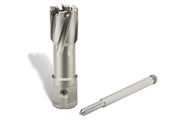 Fein Slugger carbide tipped annular cutter 11/16 in diameter with 1-3/8 in depth of cut and 3/4 in universal shank shown upright